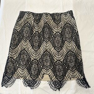 Elegant Black Lace Overlay Skirt